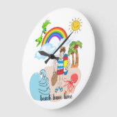 Beach Bum Time Octopus Ocean Wave Clock Große Wanduhr (Winkel)