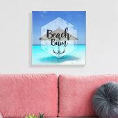 Beach Bum Typografie - Regenschirm am Tropical Bea Leinwanddruck (Insitu (Wohnzimmer))