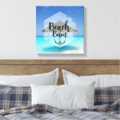 Beach Bum Typografie - Regenschirm am Tropical Bea Leinwanddruck (Insitu (Schlafzimmer))