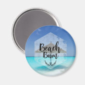 Beach Bum Typografie - Regenschirm am Tropical Bea Magnet (Vorderseite/Rückseite)