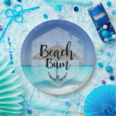 Beach Bum Typografie - Regenschirm am Tropical Bea Pappteller (Party)