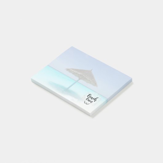 Beach Bum Typografie - Regenschirm am Tropical Bea Post-it Klebezettel (angewinkelt)