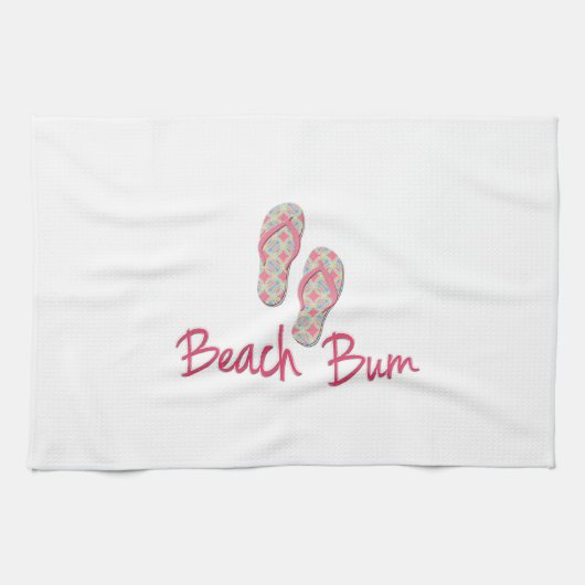 Beach Bum umdrehe Flop Design! Handtuch (Horizontal)