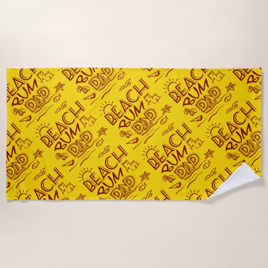 Beach Bum Vater Strandtuch (Vorderseite)