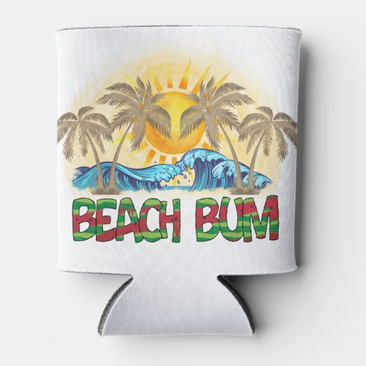Beach Bum | Wassermelone, Meereswellen und tropisc Dosenkühler (Vorderseite)