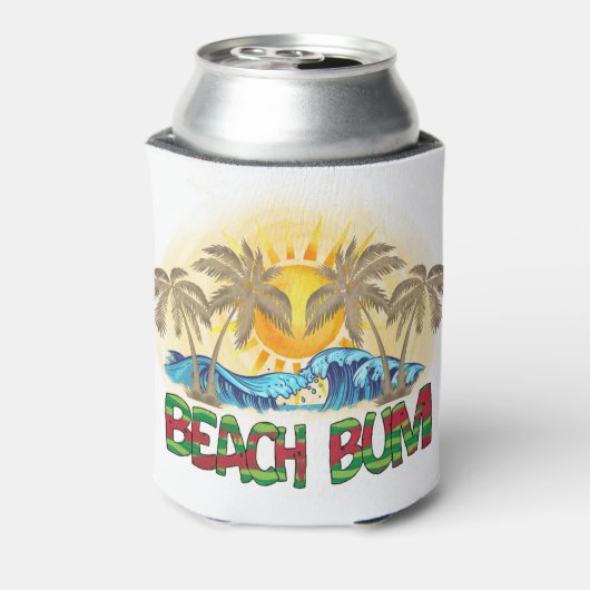 Beach Bum | Wassermelone, Meereswellen und tropisc Dosenkühler (Kanne Rückseite)