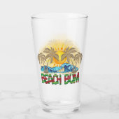 Beach Bum | Wassermelone, Meereswellen und tropisc Glas (Rückseite)
