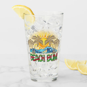 Beach Bum   Wassermelone, Meereswellen und tropisc Glas