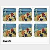 Beach Bums 1997 Quadratischer Aufkleber (Blatt)