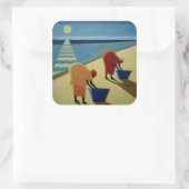 Beach Bums 1997 Quadratischer Aufkleber (Tasche)