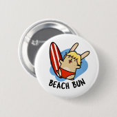 Beach Bun Funny Bunny Pun Button (Vorne & Hinten)