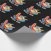 Beach Bun Funny Bunny Pun Dark BG Geschenkpapier (Ecke)