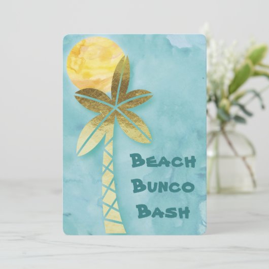 Beach Bunco Bash Einladung (Stehend Vorderseite)