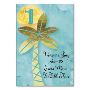 Beach Bunco Table Card #1 Tischnummer