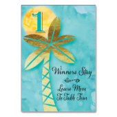 Beach-Bunco-Tischkarte Nr. 1 bis vier Tischnummer (Rückseite)