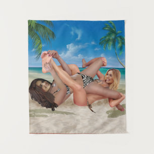 BEACH BUNNY'S TICKLE WRESTLING WANDTEPPICH