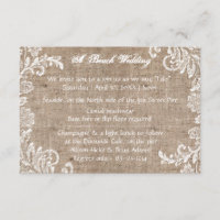 Beach Burlap & Lace - 3x5 Einladung zur Hochzeit