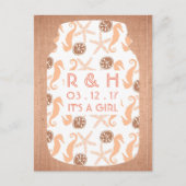 Beach Burlap Mason Jar Baby Ankündigung (Vorderseite)