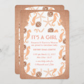 Beach Burlap Mason Jar Baby Ankündigung (Vorne/Hinten)