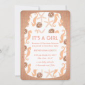 Beach Burlap Mason Jar Baby Ankündigung (Vorderseite)