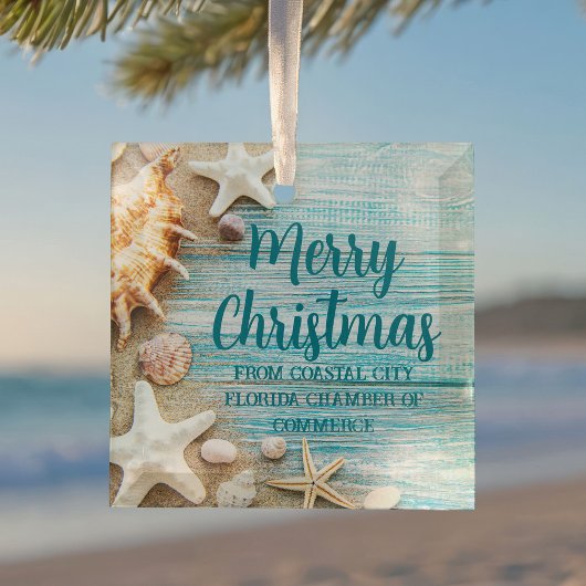 Beach Busines Seashells Custom Christmas Gift Ornament Aus Glas
