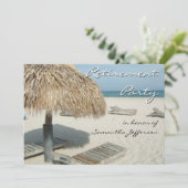 Beach Cabana Scene Rente Party Einladungen (Stehend Vorderseite)