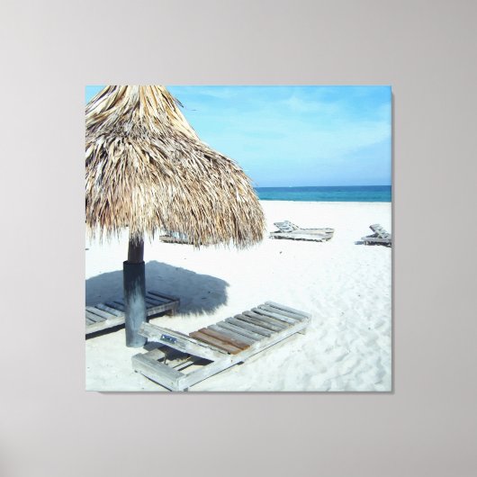 Beach Cabana Tropical Scenic Art Leinwanddruck (Vorderseite)