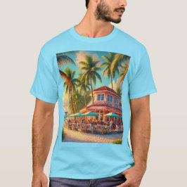 Beach Café Aruba Tropical Blue T - Shirt