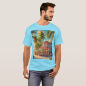 Beach Café Aruba Tropical Blue T - Shirt (Vorne ganz)