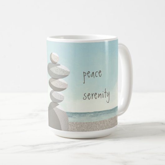 Beach Cairn Stones Beachtheit Kaffeetasse (VorderseiteRechts)