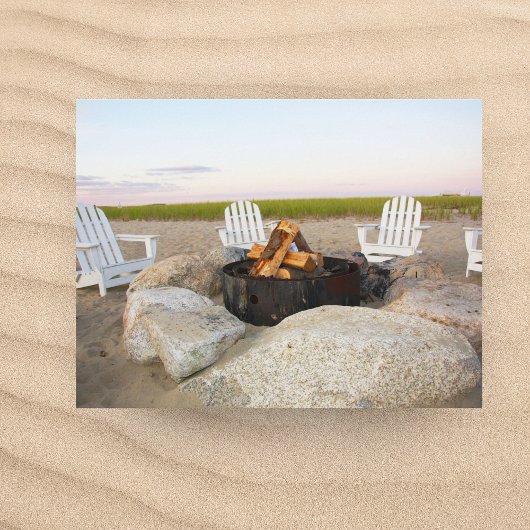 Beach Campfire bei der Abenddämmerung Cape Cod Pos Postkarte