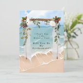 Beach Canopy Floral werden Sie meine Bridesmaid Einladung (Stehend Vorderseite)