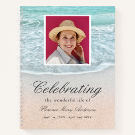 Beach Celebration of Life Foto Funeral Gästebuch Notizblock