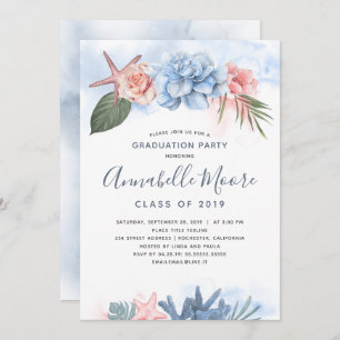 Beach Celebration   Tropische Graduierungspartei Einladung