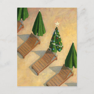 Beach Chairs Christmas postcard Feiertagspostkarte