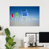Beach Chairs In Australia Poster (Heimbüro)