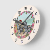 Beach Chairs Lighthouse clock Runde Wanduhr (Winkel)