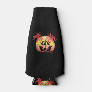 Beach Chairs Parasol Summer Sunset 80s Palm Tree Flaschenkühler