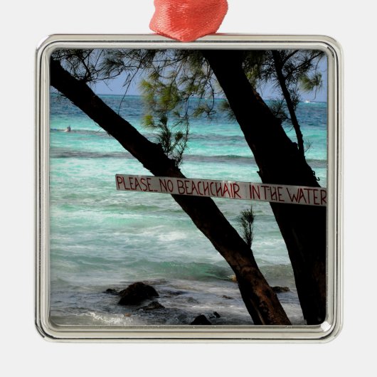 Beach Chairs Rum Point Grand Cayman Silbernes Ornament (Vorne)