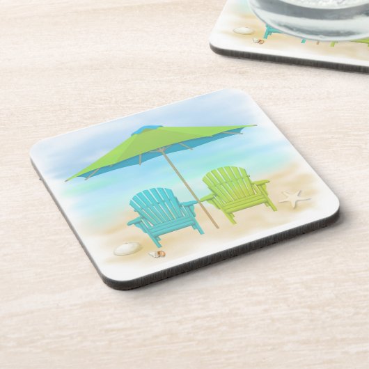 Beach Chairs, Umbrella, Beach Getränkeuntersetzer (Linke Seite)