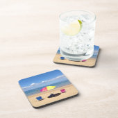 Beach Chairs Umbrella Ocean Scene Hawaii Coasters Getränkeuntersetzer (Rechte Seite)