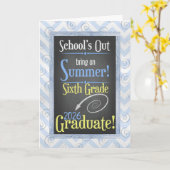 Beach Chalkboard 2025 Sechster Abschluss Karte (Gelbe Blume)