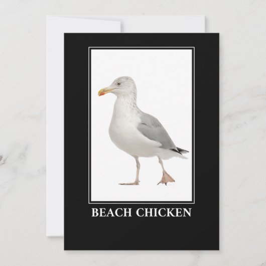 Beach Chicken - Seagull Gull Spaß Einladung (Vorderseite)