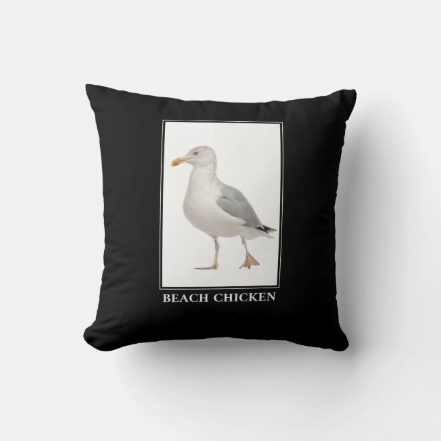 Beach Chicken - Seagull Gull Spaß Kissen (Vorderseite)