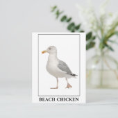 Beach Chicken - Seagull Gull Spaß Postkarte (Stehend Vorderseite)