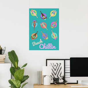 Beach Chillin Girls Poster