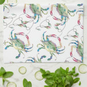 Beach Christmas Blue Crab Geschirrtuch (Gefaltet)