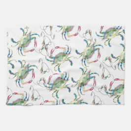 Beach Christmas Blue Crab Geschirrtuch