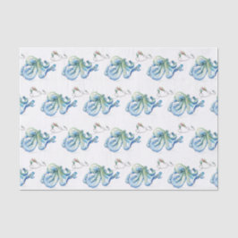 Beach Christmas Blue Tissue Paper Seidenpapier