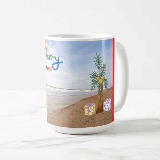 BEACH CHRISTMAS CHRISTMAS CLOCK KAFFEETASSE (VorderseiteRechts)